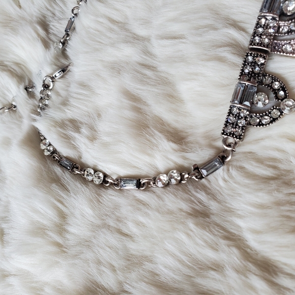 Art Deco Gatsby Vintage Statement Necklace silver - Picture 3 of 3